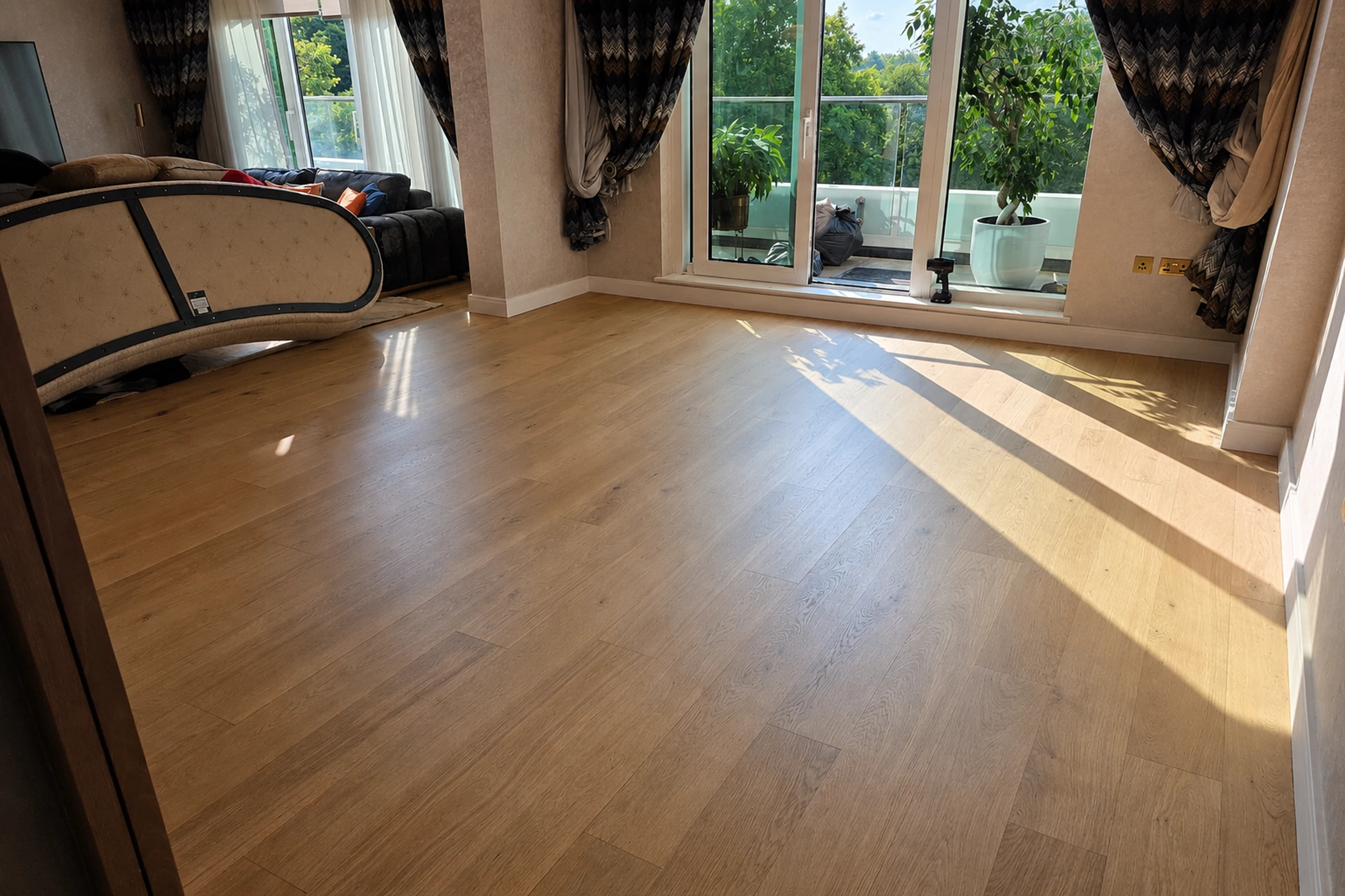 Newly fitted wooden floor